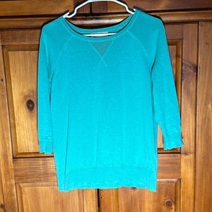 Jones New York Sport Women’s Turquoise Blue 3/4 Length Business Casual Top